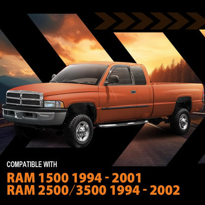 G-PLUS Out-Channel Mount Ventvisor Window Deflectors Compatible with Dodge Ram1500 1994-2001 Fit Dodge Ram 2500 3500(Includes Models w/Towing Mirror) Regular Cab Only 1994-2002 2PCS Smoky