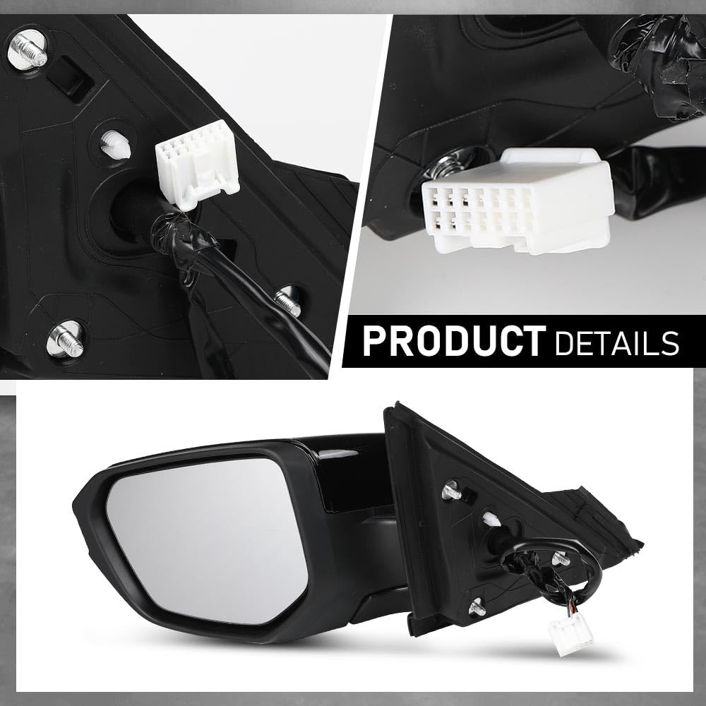 G-PLUS Power Heated Mirror w/ 5-Pin Left Driver Side Compatible with Honda Civic 2016-2021 Manual Folding 76258TBAC21ZA 76258TBAA21ZA Glossy Black
