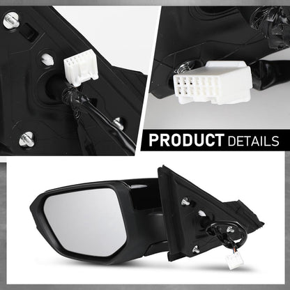 G-PLUS Power Heated Mirror w/ 5-Pin Left Driver Side Compatible with Honda Civic 2016-2021 Manual Folding 76258TBAC21ZA 76258TBAA21ZA Glossy Black