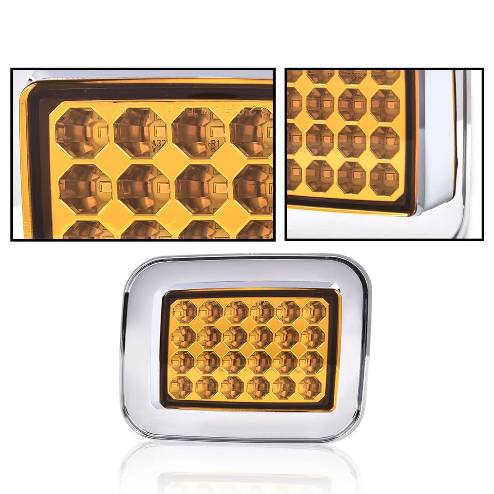 G-PLUS LED Corner Signal Lights Compatible with 2003-2009 Hummer H2 15060529, 15060530 Left Driver Side& Right Passager Side Smoke Lens Parking Lamps