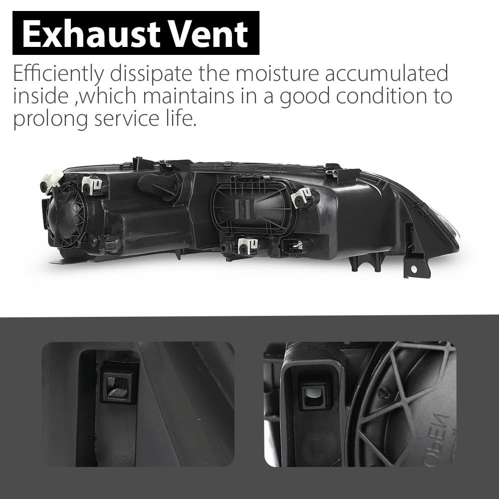 G-PLUS Headlight Headlamp Left Side Compatible with 2006-2007 Mazda 6 Mazdaspeed,Fit 2006-2008 Mazda 6 (submodel: i, S,GS, GT)