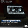 G-PLUS LED Tube Dual Projector Headlights, Compatible with 2007-2014 Chevy Tahoe/Suburban Bumper Headlamps Assembly, Smoky Lens Chrome Housing Clear Reflector,faros delanteros