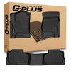 G-PLUS TPE Floor Mats Fit Chevy Silverado GMC Sierra 1500 Double Cab 2014-2019 1st & 2nd Row Truck Accessories Cargo Liners All Weather Protection 3PCS Black Alfombras para Carro