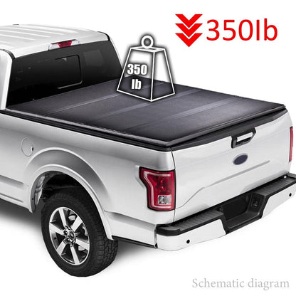 G-PLUS Quad Fold Truck Tonneau Cover Compatible with 2009-2014 Ford F150 Long Bed 8´ Foldable Truck Bed Tonneau Cover Replacement