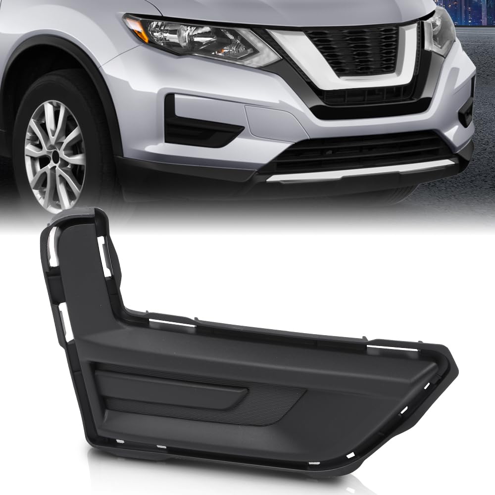 G-PLUS Front Bumper Fog Light Cover Compatible with 2019-2020 Nissan Rogue Special Edition/Fit 2017-2020 Nissan Rogue S SL SV Passenger Right Side Fog Lamp Accessories 622566FL0A, NI1039148