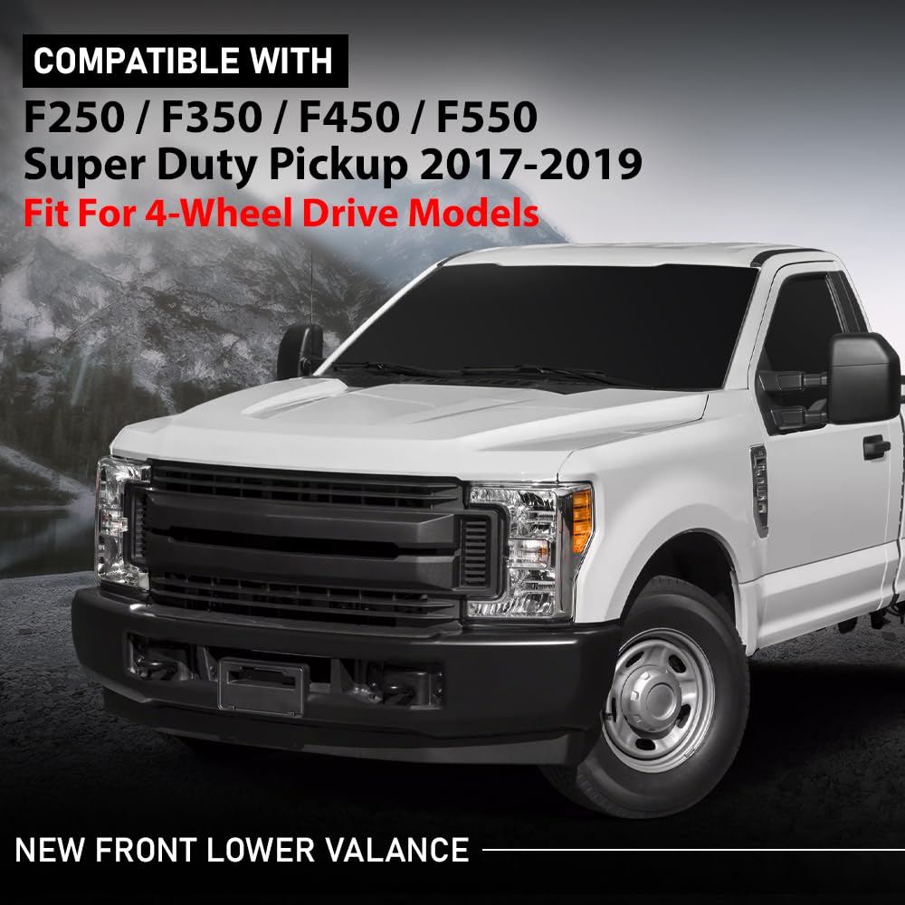 G-PLUS Front Lower Valance Compatible with Ford F250 F350 F450 F550 Super Duty Pickup 2017-2019,Fit For 4-Wheel Drive Models HC3Z17626AE