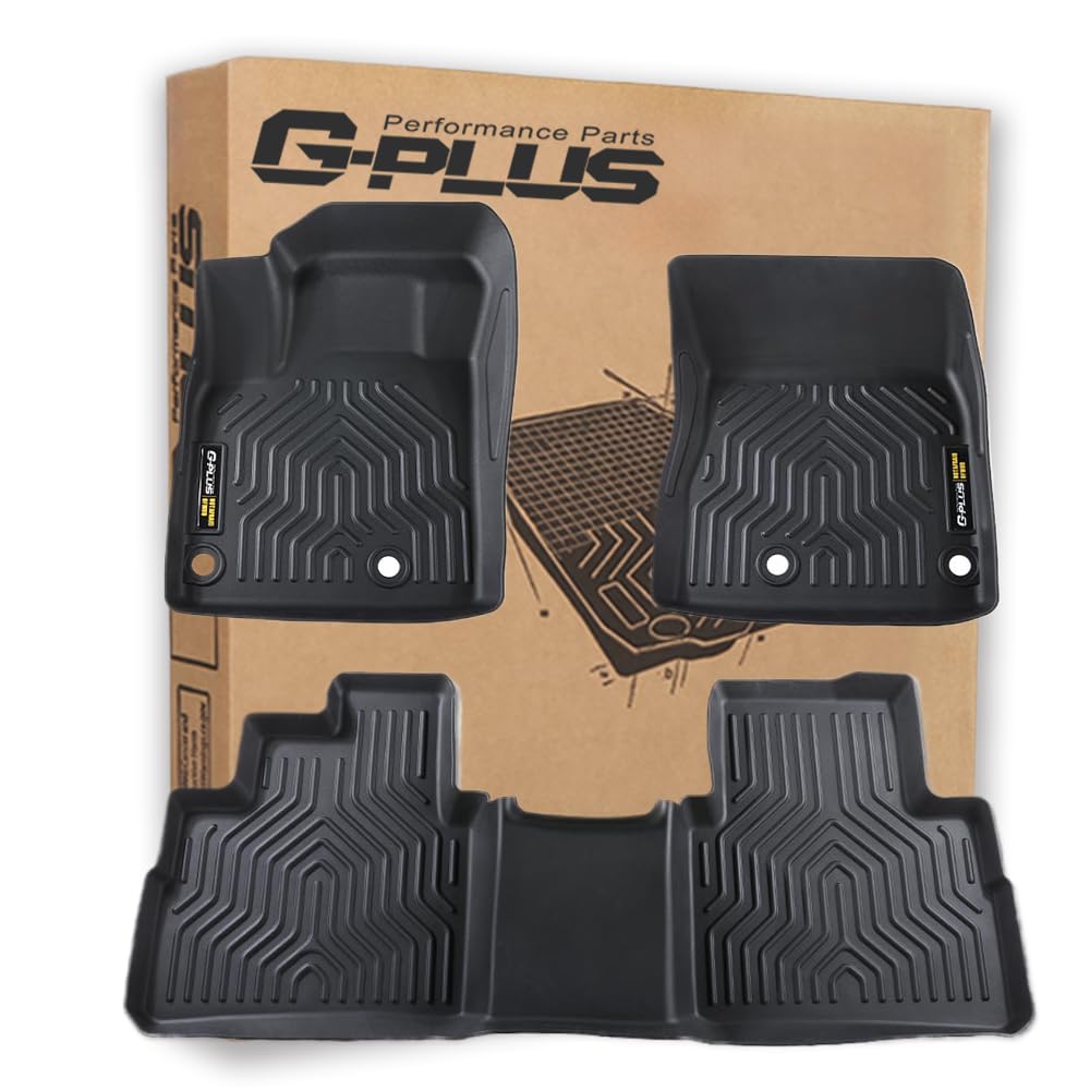 G-PLUS TPE Floor Mats Compatible with Nissan Rogue 2021-2024 2025(No Sport Models) 3PCS Car Mats 1st & 2nd Row All Weather Floor Liners Accessories Cargo Liner Black