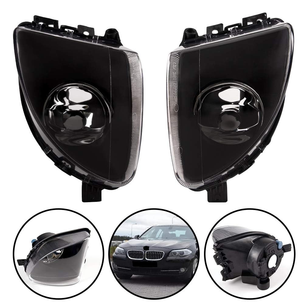 G-PLUS Fog Lights Front Bumper Fog Lamp Compatible With 2011-2013 BMW 5-Series 528i 530i 535i F10 F11 F18 (Light Bulbs Not Included)
