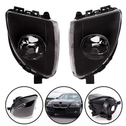 G-PLUS Fog Lights Front Bumper Fog Lamp Compatible With 2011-2013 BMW 5-Series 528i 530i 535i F10 F11 F18 (Light Bulbs Not Included)