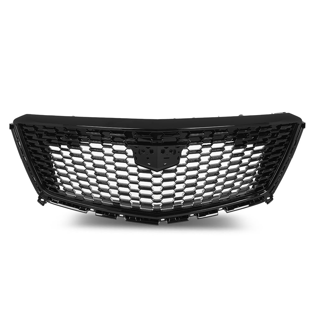 G-PLUS Front Bumper Upper Grille Compatible with Cadillac XT5 2017-2021 Gloss Black