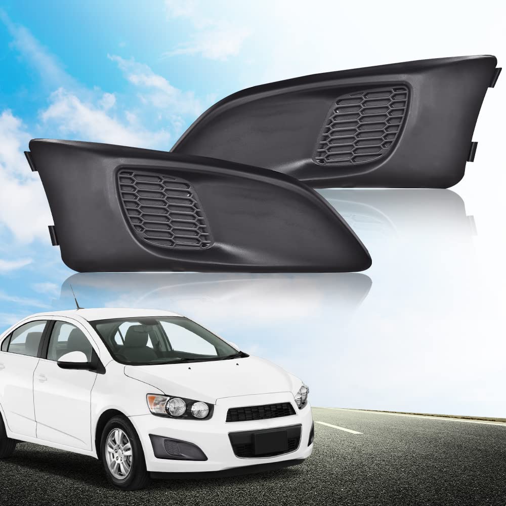 G-PLUS Fog Light Covers Driver Passenger Side Compatible with Chevy 2012-2016 Sonic LS/LT/LTZ 96694774 GM1039134 96694768 GM1038134 Left Right Fog Lamp Cover Insert Molding Trim Replacement