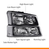 G-PLUS Headlights Compatible with Chevy Avalanche 1500 2500/Fit Chevy Silverado 1500 2500 3500 2003-2006,Clear Lens Black Housing Clear ReflectorBumper Headlamps,faros delanteros