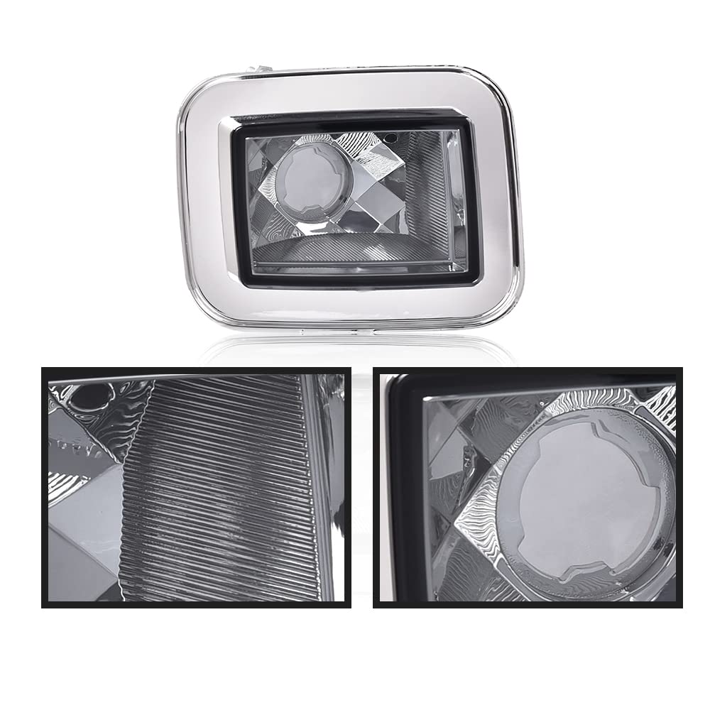 G-PLUS Front Clear Chrome Parking Signal Light Set Compatible with 2003-2008 H2 Hummer 2005-2008 H2 SUT 844176005571