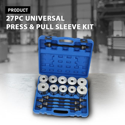 G-PLUS Universal Press & Pull Sleeve Kit Bush Bearing Removal Insertion Tool Set Compatible with Cars, LGV and HGV Silver