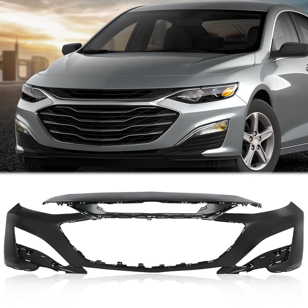 G-PLUS Front Bumper Cover Fascia Unpainted Compatible with Chevy Malibu Primered 2019-2021