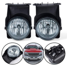 G-PLUS Pair Fog Lights for GMC Sierra 1500 2003-2006 Smoky Lens Front View