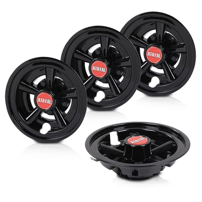 G-PLUS Golf Cart Wheel Covers Hub Caps 8" Black Compatible with EZGO, Club Car & Yamaha