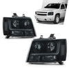 G-PLUS Headlights Assembly Projector Factory Headlamps Compatible with Chevy Tahoe Suburban 2007-2014 Smoky Lens Black Housing Clear Reflector Left & Right Bumper Head Light,faros delanteros