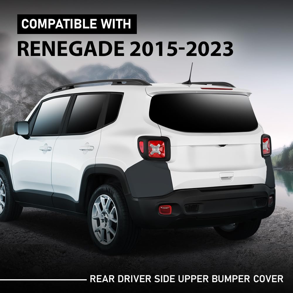 G-PLUS Rear Upper Bumper Cover Left Driver Side, Compatible with Jeep Renegade 2015-2023 6SC04TZZAA, 5VW88TZZAA