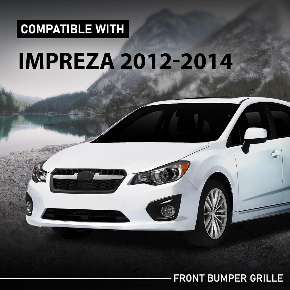 G-PLUS Front Bumper Grille Honeycomb Grill Compatible with Subaru Impreza 2012-2014 91122FJ000