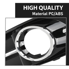 G-PLUS 2PCS Fog Light Covers for Audi A3 2010-2013 Chrome Grille Bezel Close-up View