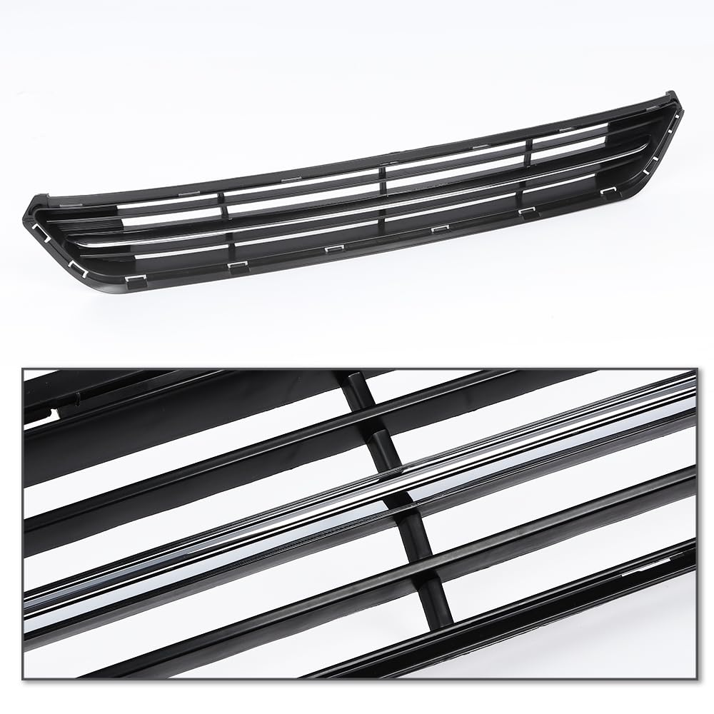 G-PLUS Front Lower Bumper Radiator Grill w/Chrome Black Compatible with Kia Optima(submodel: Limited, SX, LX, EX) 2014 2015 865614C700