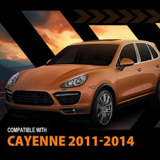 G-PLUS Headlight Washer Cover 2PCS for Porsche Cayenne 2011-2014 Primered Blue Front View