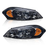 G-PLUS Headlights Assembly, Fit 2006-2007 Chevy Monte Carlo/2006-2013 Chevy Impala/2014-2016 Chevy Impala Limited Bumper Headlamps, Smoky Lens Chrome Housing Amber Reflector,faros delanteros