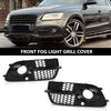 G-PLUS Front Bumper Fog Light Grill Grille Cover Painted with Silver Ring Compatible with Audi SQ5 2013-2017/Fit Audi Q5 S-Line 2013-2017 8R0807681M, 8R0807682J