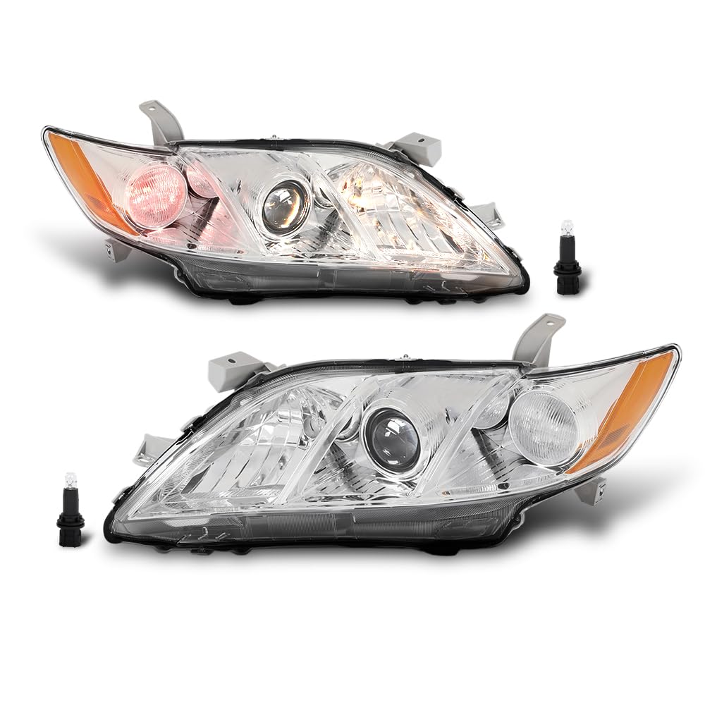 G-PLUS Headlight Assembly Left and Right Side Compatible with Toyota Camry 2007-2009 TO2502200, 20-6758-80, 20-6758-80-9, 206758801, TO2502200 OEM Fit Standard No Modification 2 PCS White