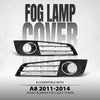 G-PLUS Front Bumper Grille Fog Light Cover Compatible with Audi A8 D4 2011 2012 2013 2014 4H0807679E, 4H0807680E Chrome Black