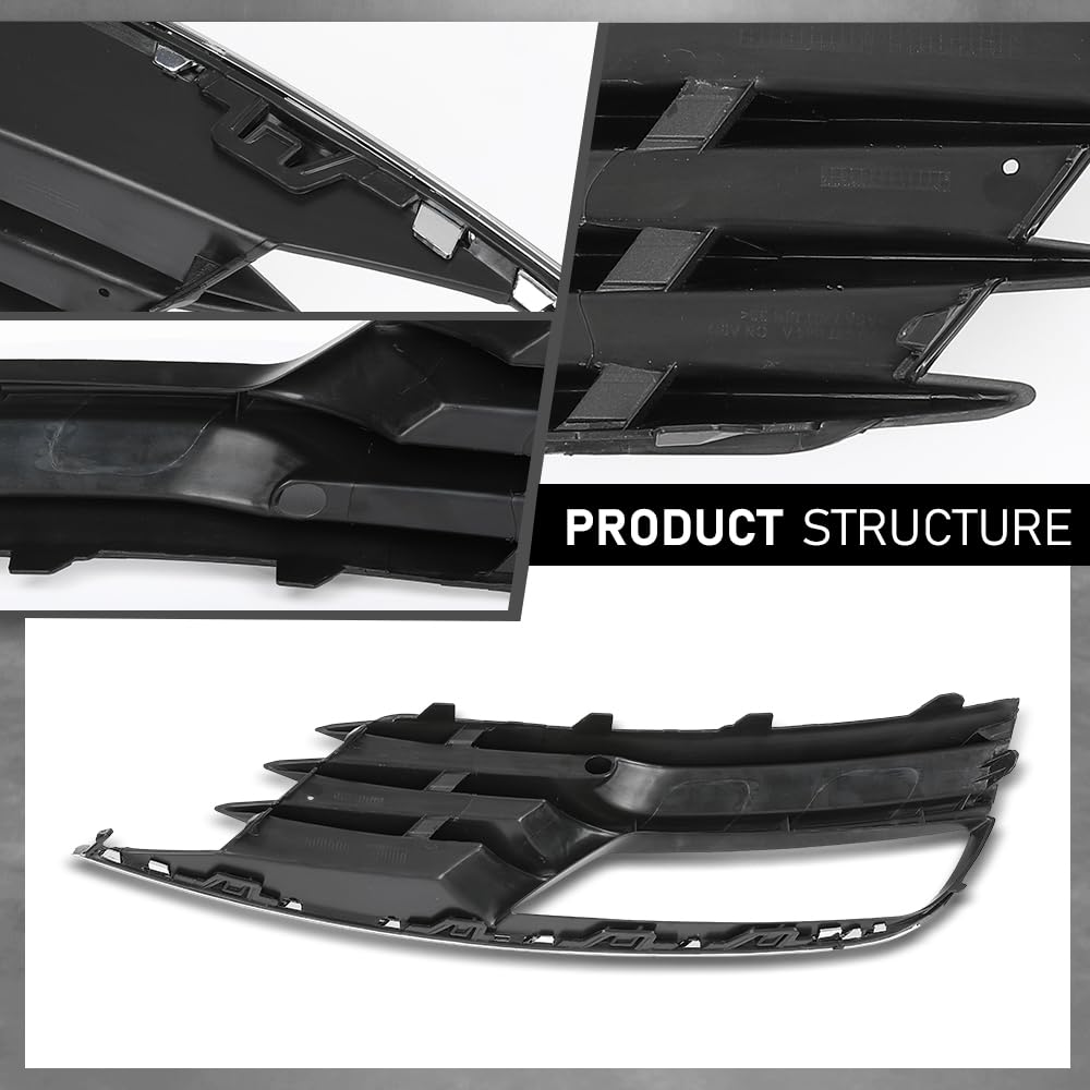 G-PLUS Fog Light Lamp Cover Trim Pair Compatible with Audi A3/A3 Quattro 2015-2016 8V5807682A9B9