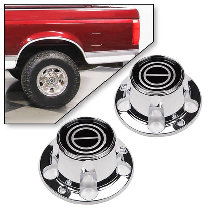 G-PLUS Chrome Wheel Hub Center Caps with 12 mounting Screws, Compatible with Ford F150 Truck/Bronco 1980-1996, Fit Ford Van 1992-1996 4x4 Front 4WD Wheel Drive