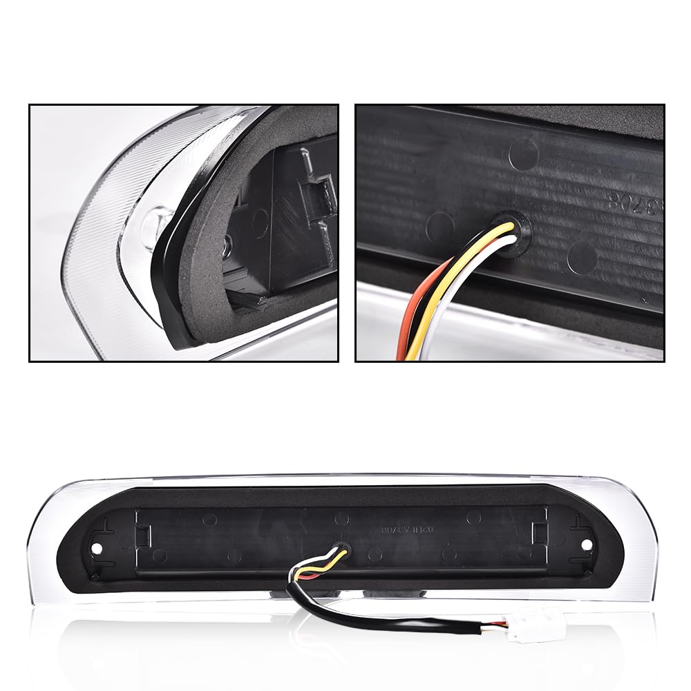 G-PLUS LED Third Brake Light Compatible With 2002-08 Dodge RAM 1500/2003-09 Dodge RAM 2500 3500 3RD LED Bar Brake/Cargo Lamp,Type I (Black Housing Smoky Lens)
