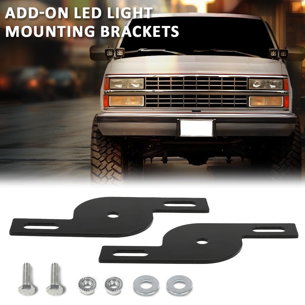 G-PLUS LED Light Mounting Brackets Compatible with A-Pillar Truck SUV Hood Hinge or A-Pillar Mount LED Pod Light ATV & UTV Light Pod Black 2PCS
