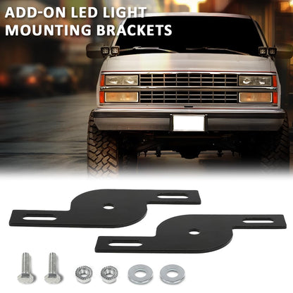 G-PLUS LED Light Mounting Brackets Compatible with A-Pillar Truck SUV Hood Hinge or A-Pillar Mount LED Pod Light ATV & UTV Light Pod Black 2PCS