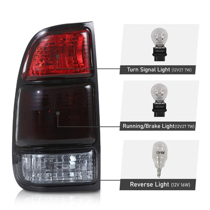 G-PLUS Tail Lights w/Blubs Compatible with Toyota Tundra 2-Door Regular Cab 2000-2004,Not Fit Crew Cab or Double Cab,Not Fit Models w/Stepside Beds Driver & Passenger Luces TraserasAssembly