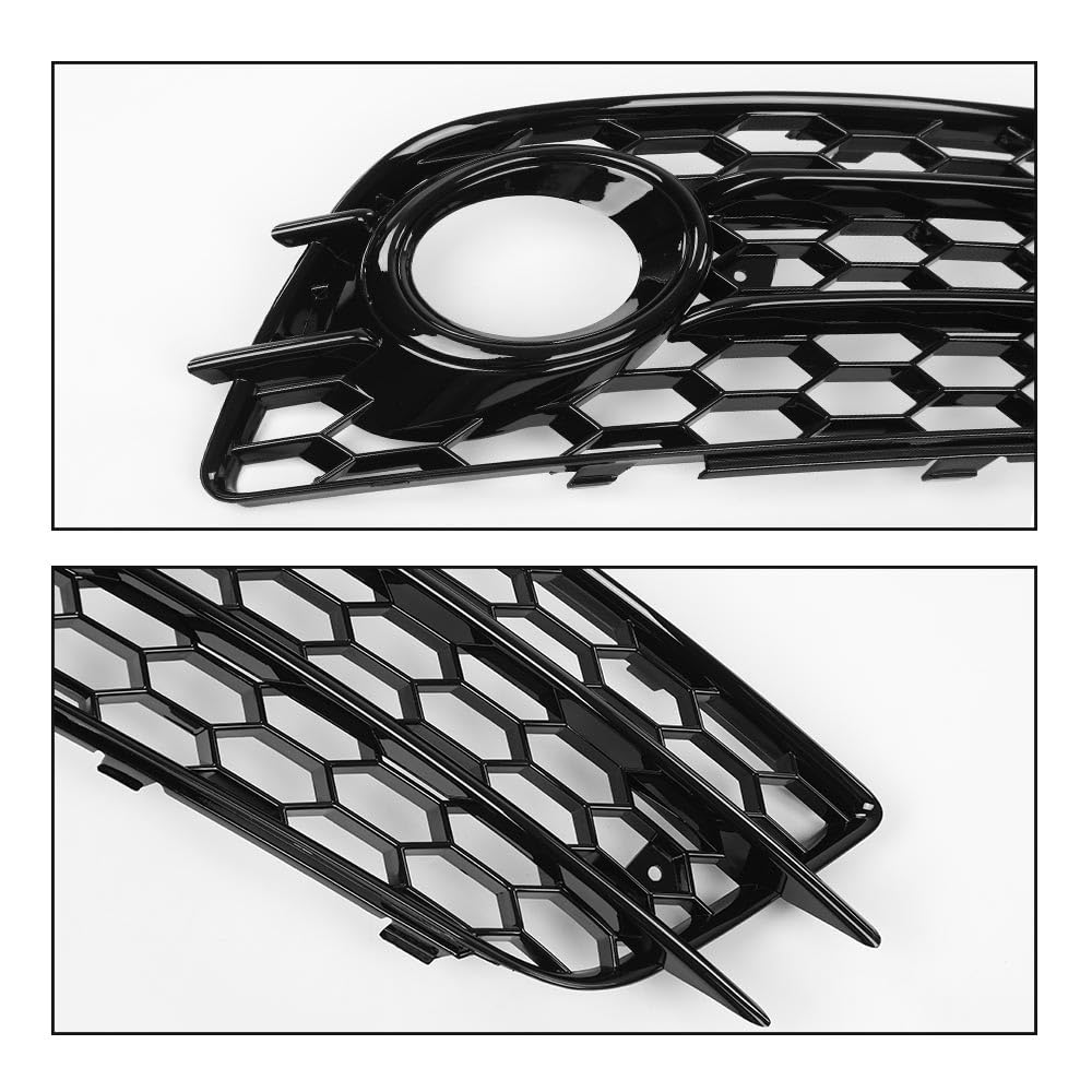 G-PLUS Fog Light Lamp Cover Grille Compatible with Audi A4 B8 S-Line S4 Models 2008-2012/ NOT Fit For Standard Bumper 88K0807681C, 8K0807682C