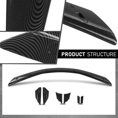 G-PLUS Rear High Wing Trunk Spoiler Compatible with Chevy Corvette C8 Models 2020-2024 Carbon Fiber Black