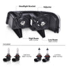 G-PLUS Headlights Assembly w/Bulbs Fit Chevy Express 1500 2500 3500 Van 2003-2019/Fit GMC Savana 1500 2500 3500 Van 2003-2019 Headlamps Clear Lens Black Housing Clear Reflector,faros delanteros