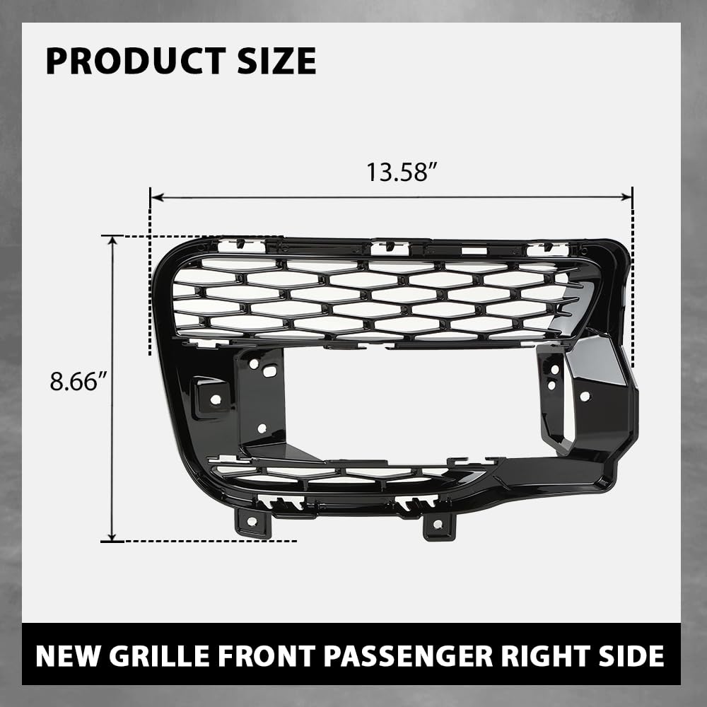 G-PLUS Grill Fog Light Cover Front Passenger Right Side Compatible with Land Rover Range Rover Sport 2014-2017