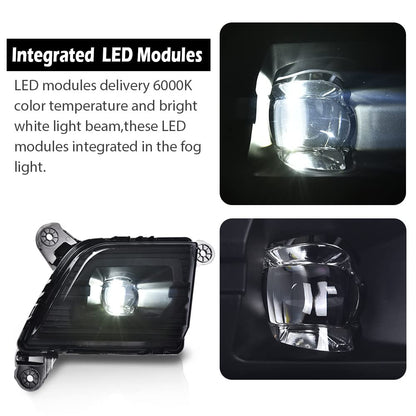 G-PLUS LED Fog Lights Compatible With 2019 2020 2021 Chevy Silverado 1500,Front Bumper Driving Fog Lamps W/o Wiring Kit Driver & Passenger Pair (Smoky Lens Black Housing)