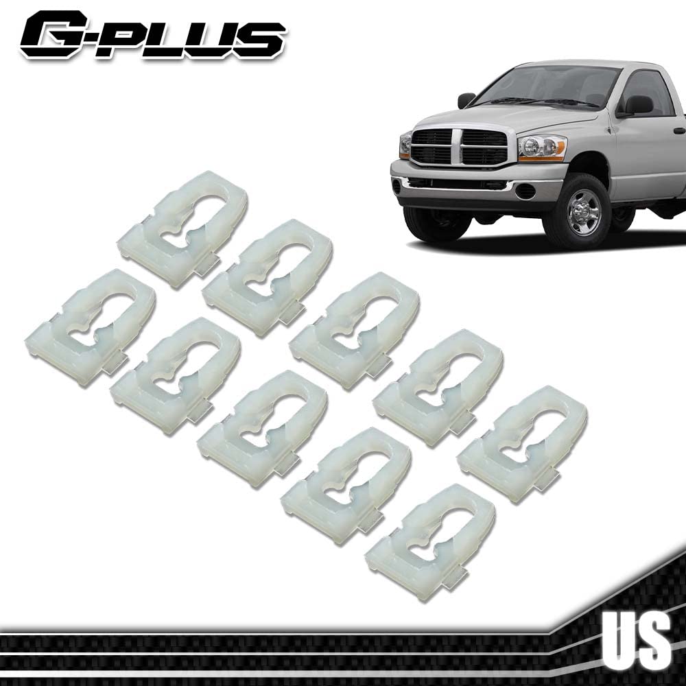 G-PLUS Body Side Fender Door Box Belt Molding Trim Clips 10pcs ZE Compatible with Dodge Ram 77-90