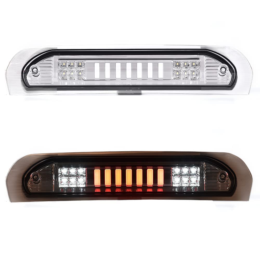 G-PLUS LED Third Brake Light Compatible With 2002-08 Dodge RAM 1500/2003-09 Dodge RAM 2500 3500,5072594AB, 5072594AD, 5072594AC 3RD LED Bar Brake/Cargo Lamp,Type I (Chrome Housing Clear Lens)