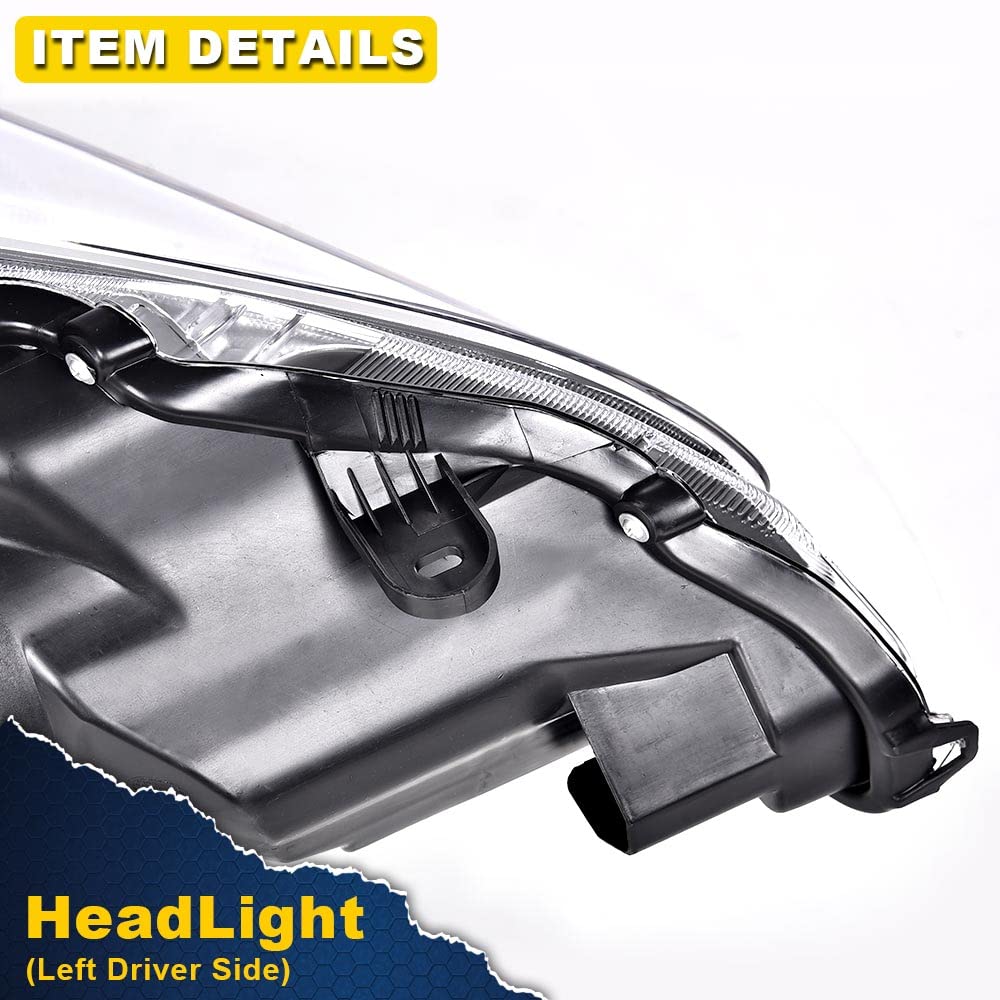 G-PLUS Headlights Compatible With 2013 2014 2015 Nissan Altima 4-Door Sedan Factory Style Automotive Halogen Model Headlamps,Black Driver Side(Left),faros delanteros
