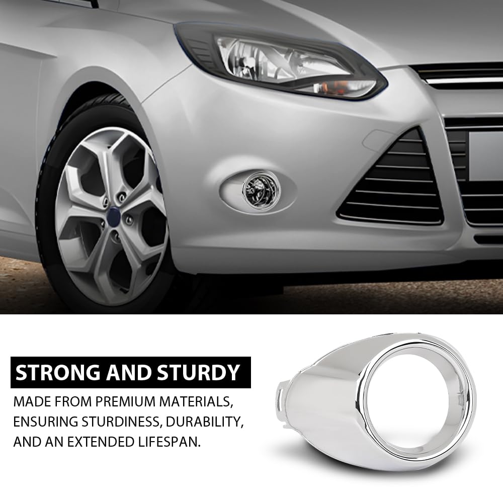 G-PLUS Right Fog Light Cover Trim Driving Lamp, Compatible with Ford Focus SE SEL Titanium Hatchback/Sedan 4-Door 2012-2014, Passenger Side, CP9Z17E810C, FO1039117