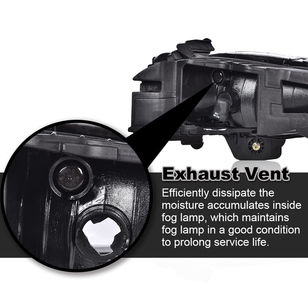 G-PLUS Front Bumper Fog Light Assembly Compatible with Sonata 2011 2012 2013 Driving Fog Lamps 92201-3Q000 92202-3Q000 HY2593134 HY2592134