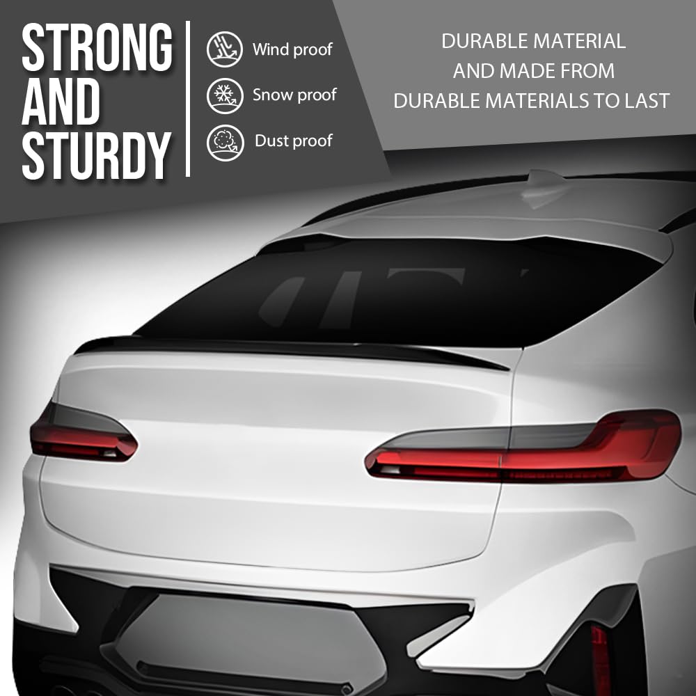 G-PLUS Rear Trunk Spoiler Wing Compatible with BMW X4 G02 2019 2020 2021 2022 2023 2024 Rear Spoiler Roof Wing Glossy Black