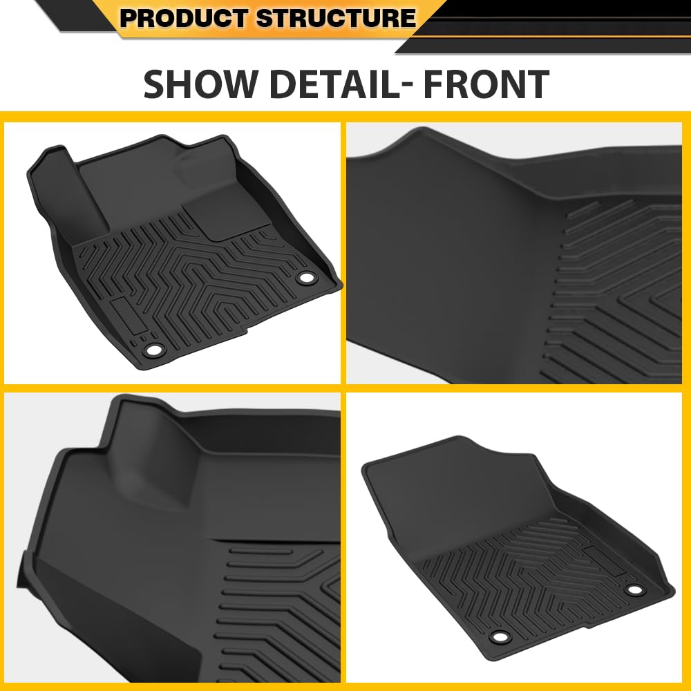 G-PLUS Cargo Liners Fit Honda Civic 2022 2023 2024 2025 2025(for Automatic, Not for Manual) All Weather Floor Liners Fit Acura Integra 2023-2025 & Rear Seats w/o USB Ports, 1st & 2nd Row
