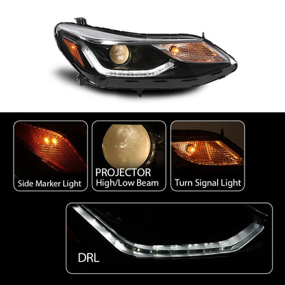 G-PLUS LED DRL Headlights Assembly w/Bulbs Driver and Passenger Compatible with Chevy Cruze 2016-2019 42680785 42680786 84106695 84156516 Bumper Headlamps,faros delanteros